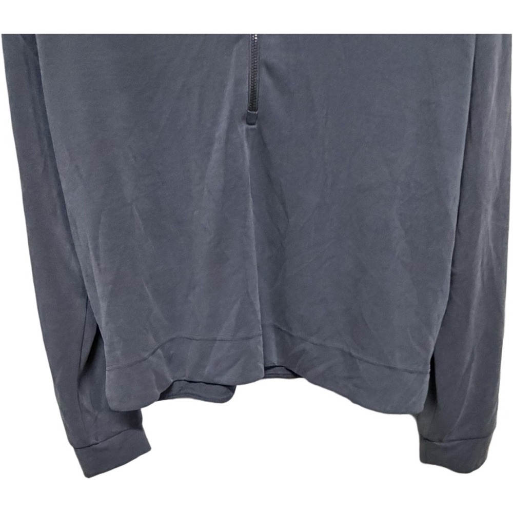 Athleta Seasoft Quarter Zip Sweatshirt Slate Blue Gray Pullover Soft Modal Large - Picture 4 of 7